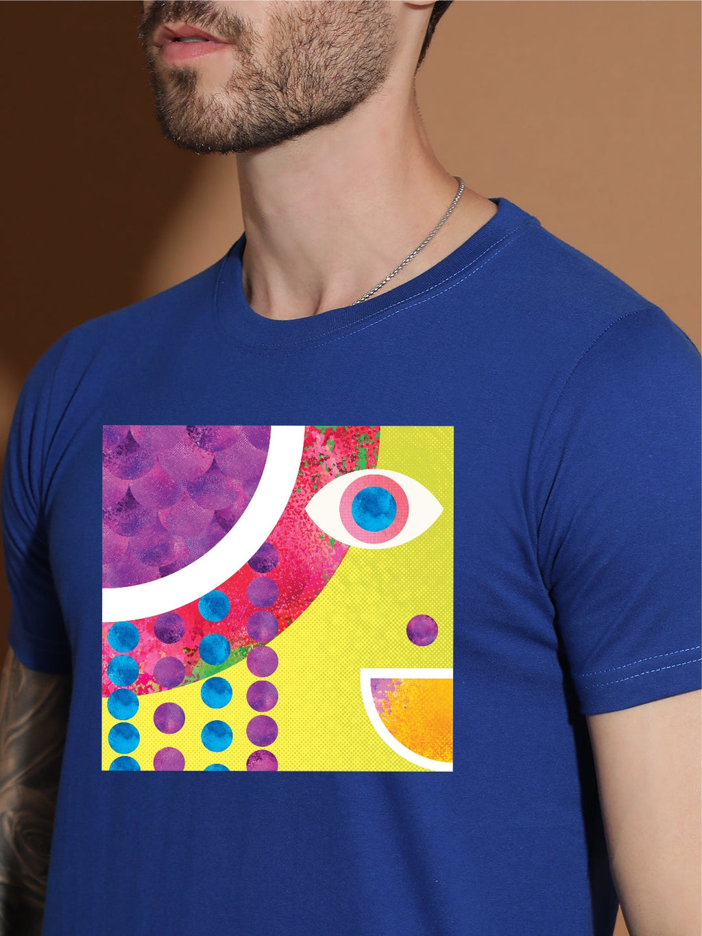 Breezer Tribe Cotton Printed Casual T-Shirt for Men | Round Neck, Half Sleeves, Regular Fit