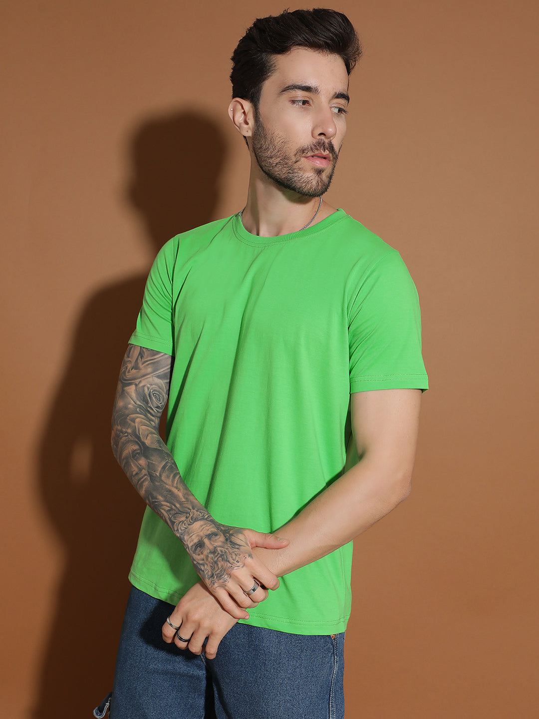 Single Jersey Round Neck Regular Fit Half Sleeve Casual T-Shirt