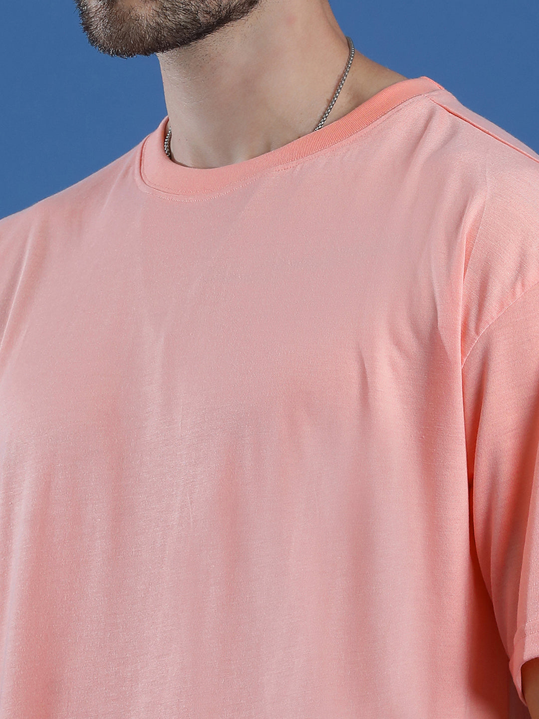 Single Jersey Oversized Round Neck Drop Shoulder Half Sleeve T-Shirt