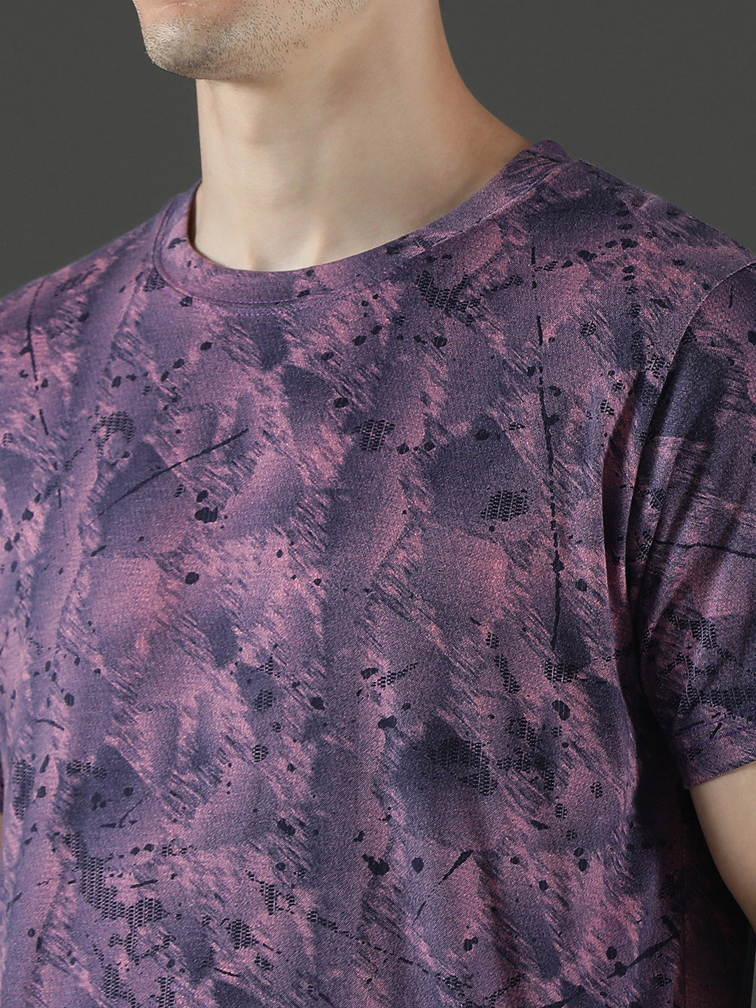 Single Jersey Round Neck Slim Fit Printed Half Sleeve T-Shirt