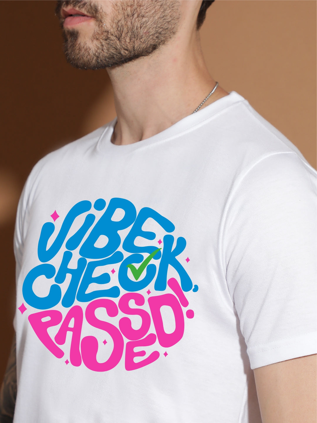 Breezer Tribe White Round Neck Cotton T-Shirt for Men | Regular Fit, Half Sleeves, Casual Printed Style