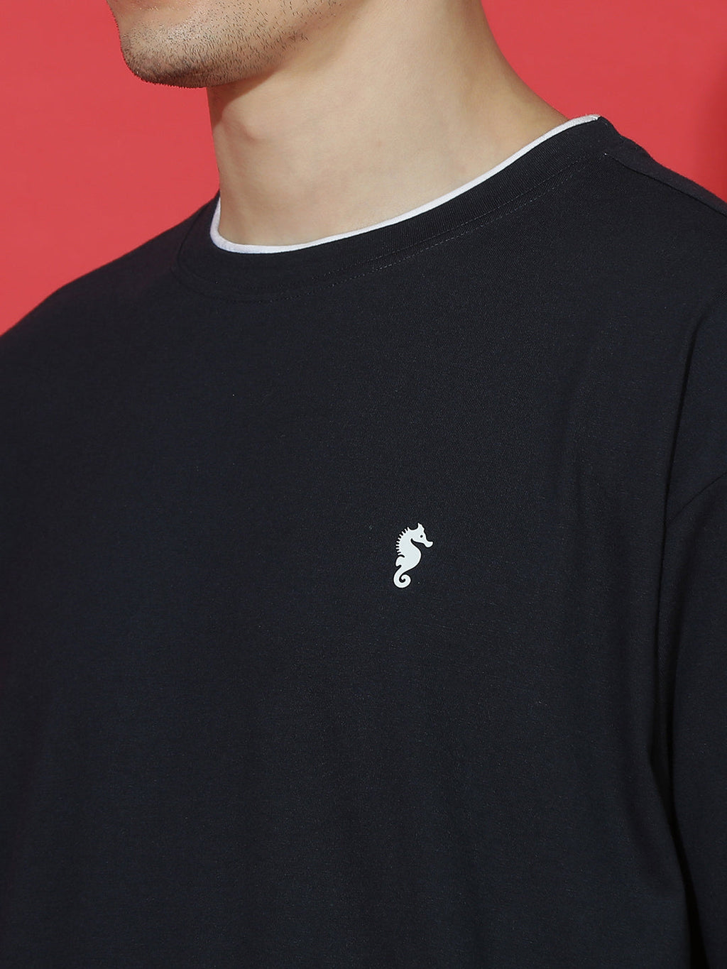 Single Jersey Oversized Round Neck Drop Shoulder Half Sleeve Casual T-Shirt