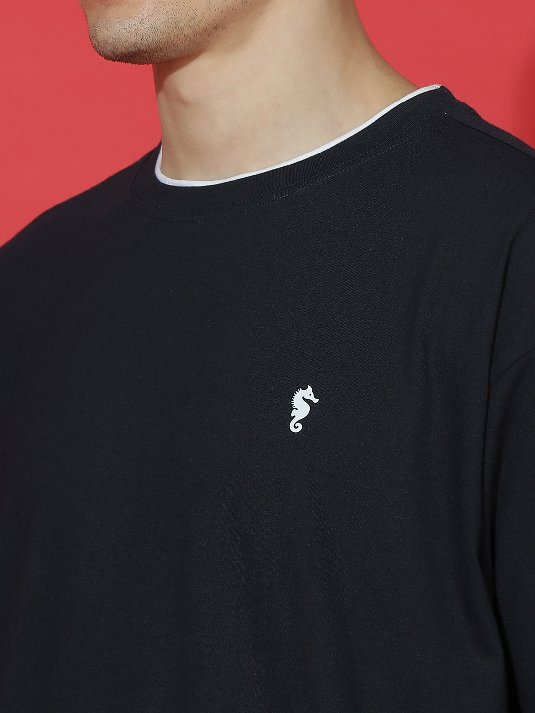 Single Jersey Oversized Round Neck Drop Shoulder Half Sleeve Casual T-Shirt