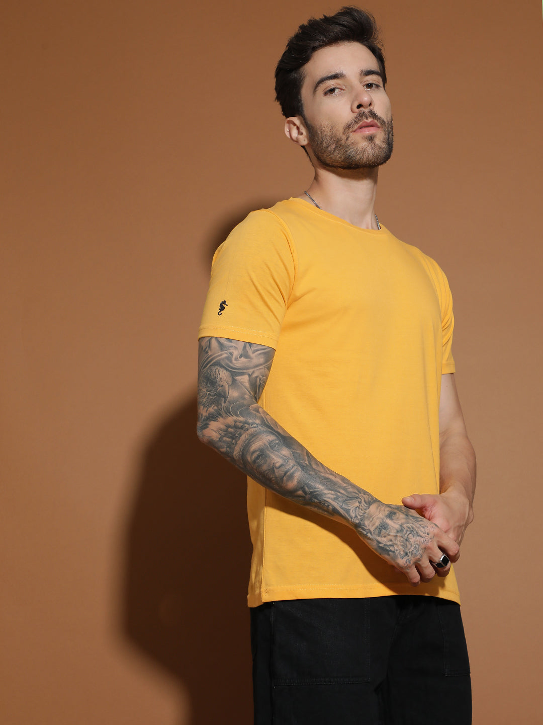 Single Jersey Round Neck Regular Fit Half Sleeve Casual T-Shirt