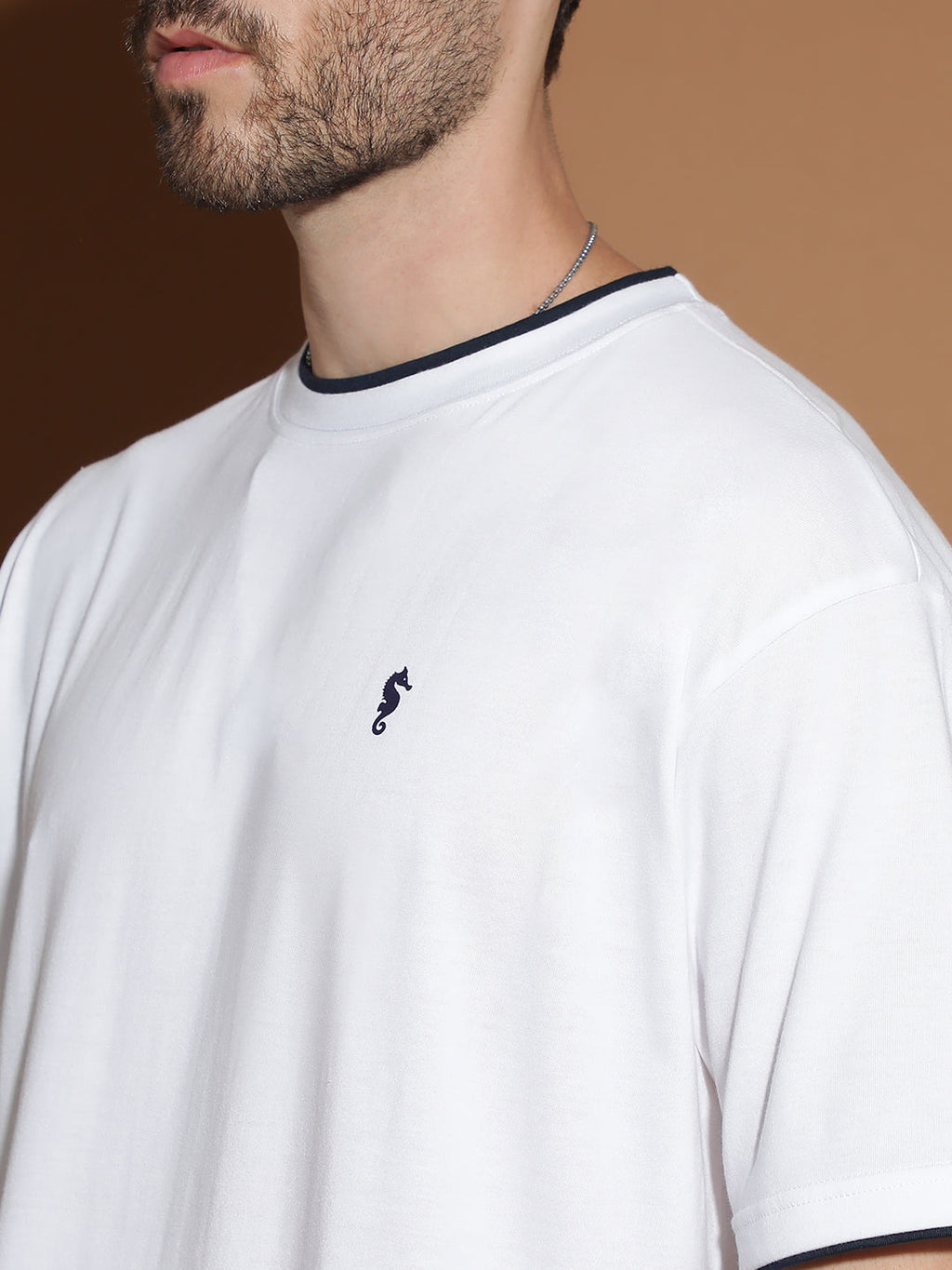 Single Jersey Oversized Round Neck Drop Shoulder Half Sleeve Casual T-Shirt