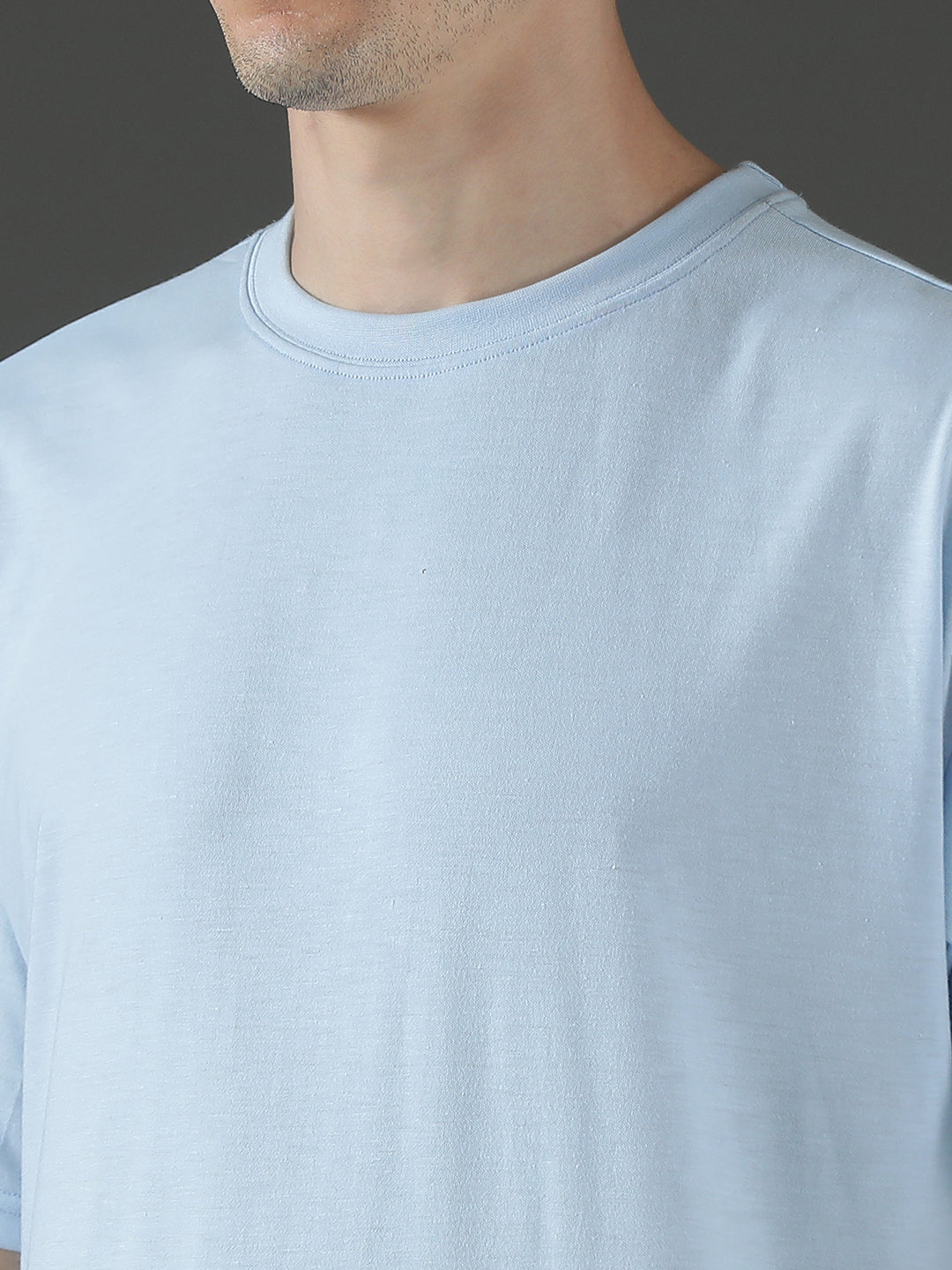 Single Jersey Oversized Round Neck Drop Shoulder Half Sleeve T-Shirt