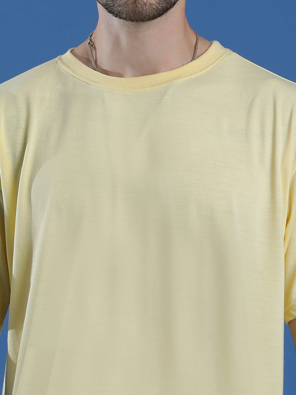 Single Jersey Oversized Round Neck Drop Shoulder Half Sleeve T-Shirt