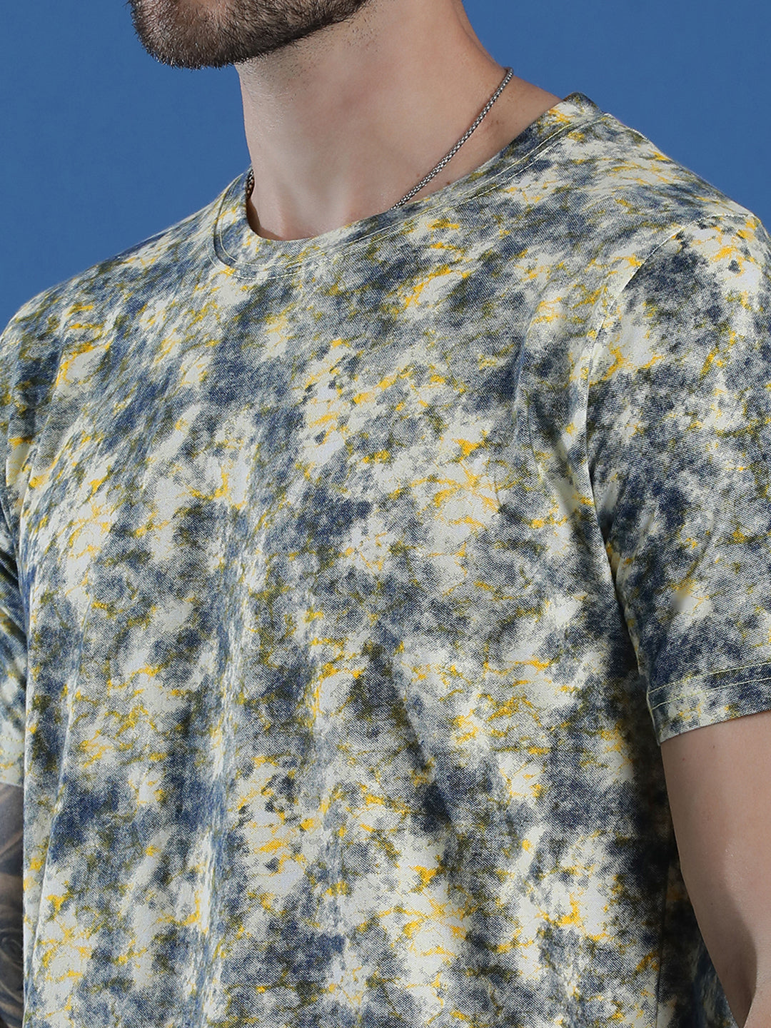 Single Jersey Round Neck Slim Fit Printed Half Sleeve T-Shirt