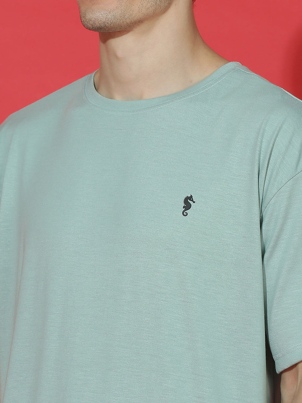 Single Jersey Oversized Round Neck Drop Shoulder Half Sleeve T-Shirt