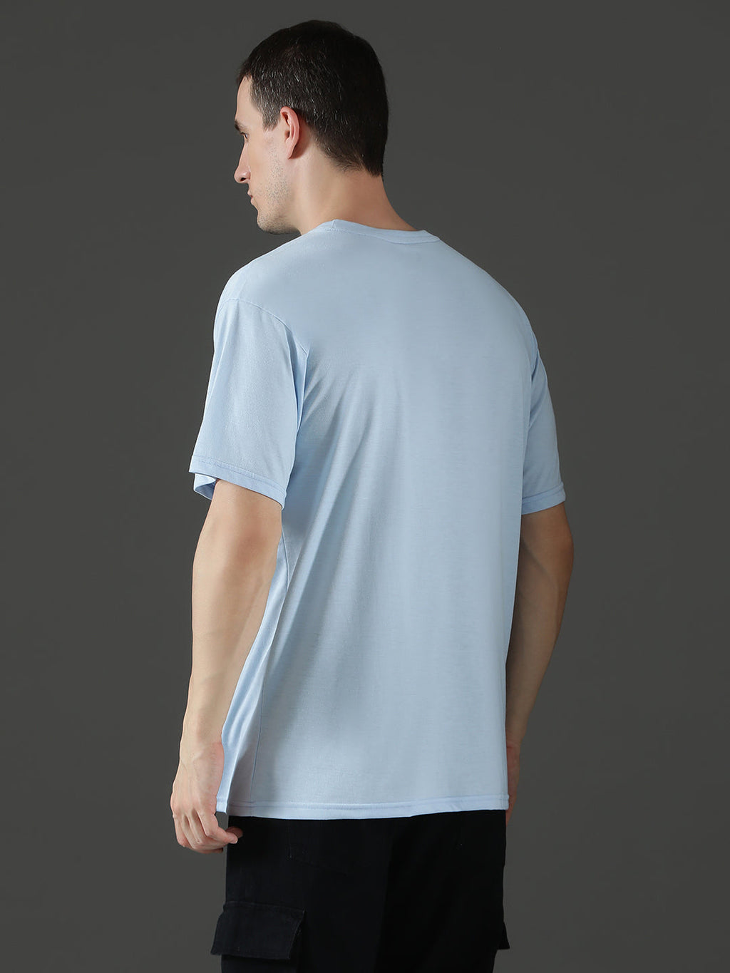 Single Jersey Oversized Round Neck Drop Shoulder Half Sleeve T-Shirt