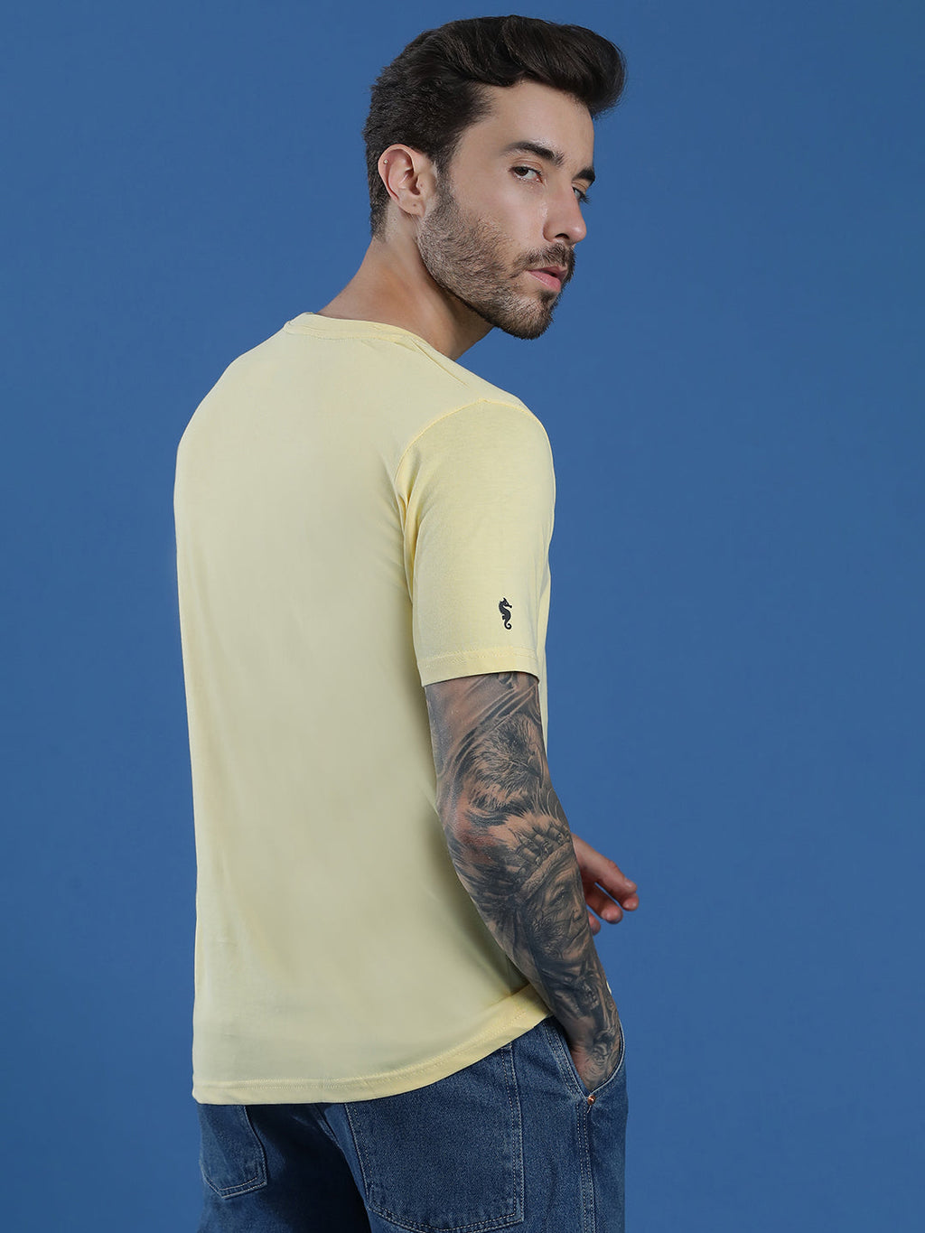 Single Jersey Round Neck Regular Fit Half Sleeve Casual T-Shirt