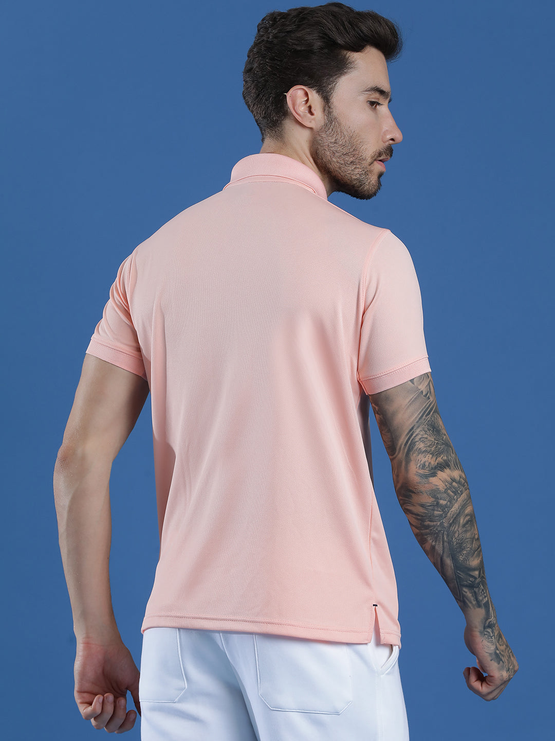 Dryfit Textured Structured Polo Neck Half Sleeve Casual T-Shirt
