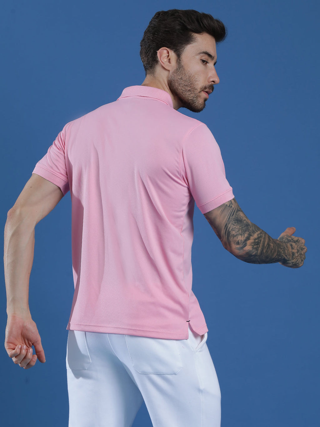 Dryfit Textured Structured Polo Neck Half Sleeve Casual T-Shirt