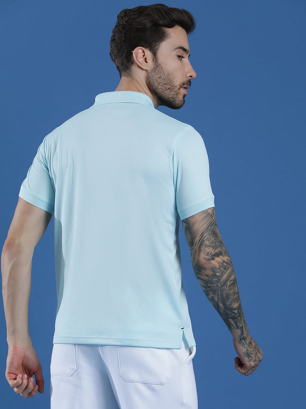 Dryfit Textured Structured Polo Neck Half Sleeve Casual T-Shirt
