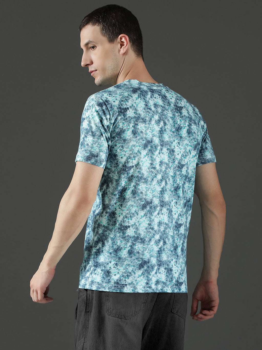 Single Jersey Round Neck Slim Fit Printed Half Sleeve T-Shirt
