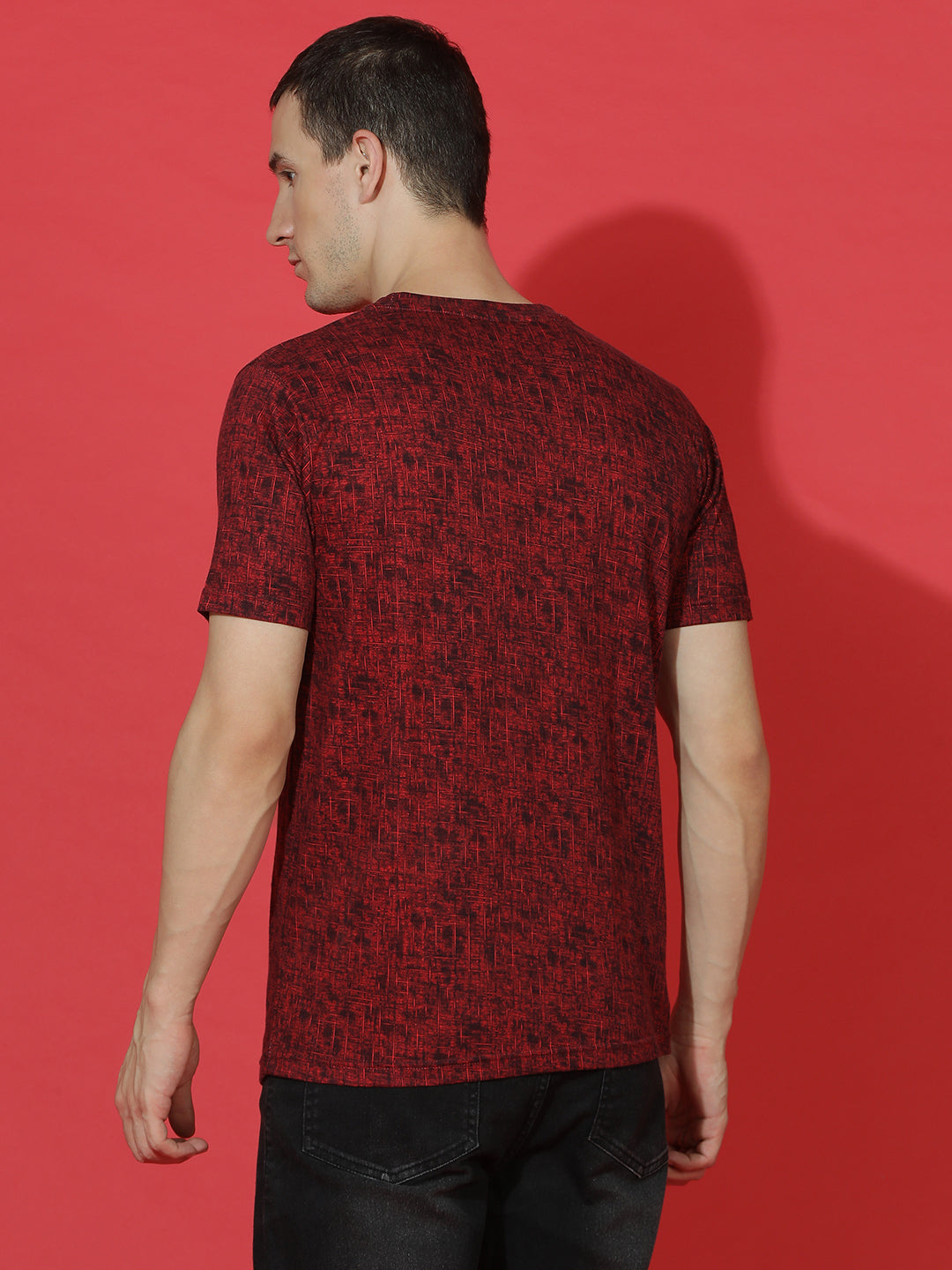 Single Jersey Round Neck Slim Fit Printed Half Sleeve T-Shirt