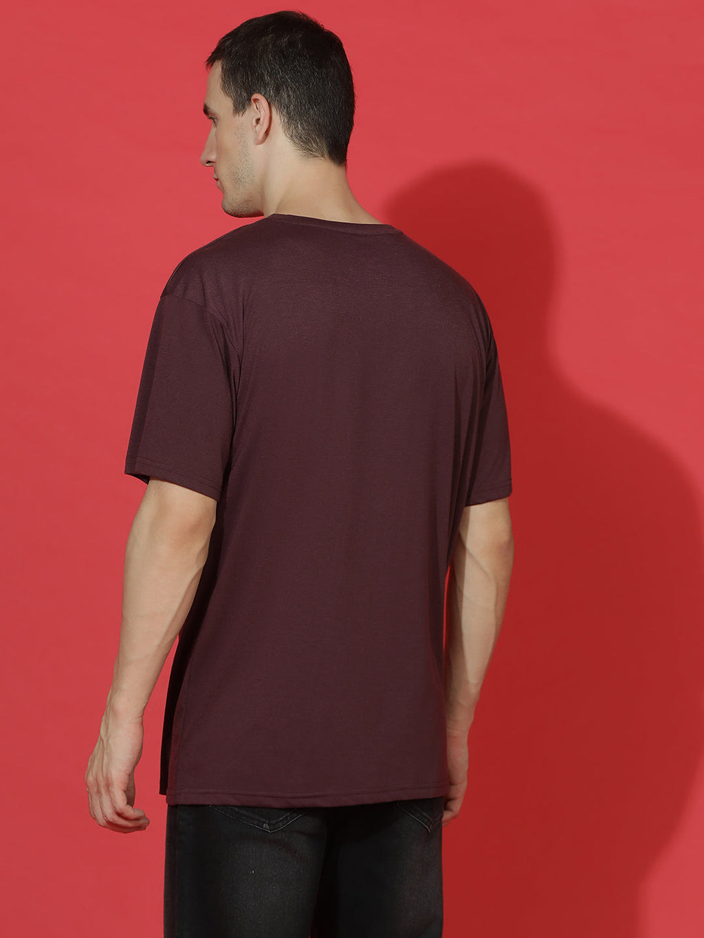 Single Jersey Oversized Round Neck Drop Shoulder Half Sleeve T-Shirt