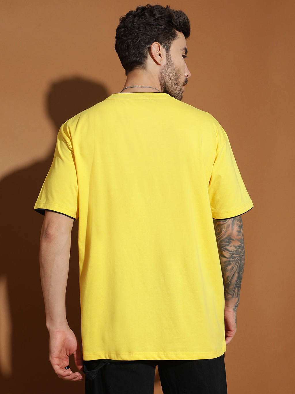 Single Jersey Oversized Round Neck Drop Shoulder Half Sleeve Casual T-Shirt