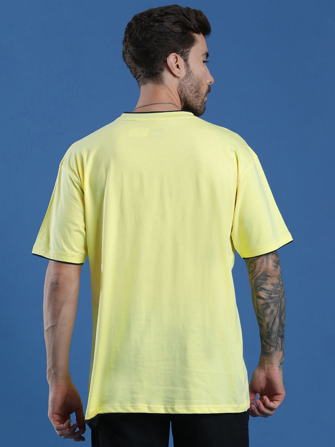 Single Jersey Oversized Round Neck Drop Shoulder Half Sleeve Casual T-Shirt