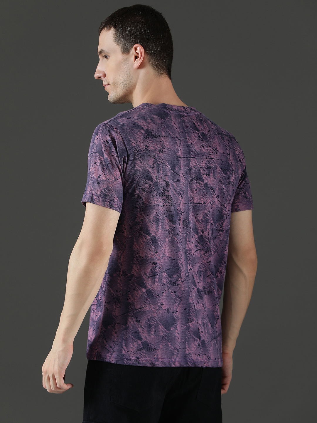 Single Jersey Round Neck Slim Fit Printed Half Sleeve T-Shirt