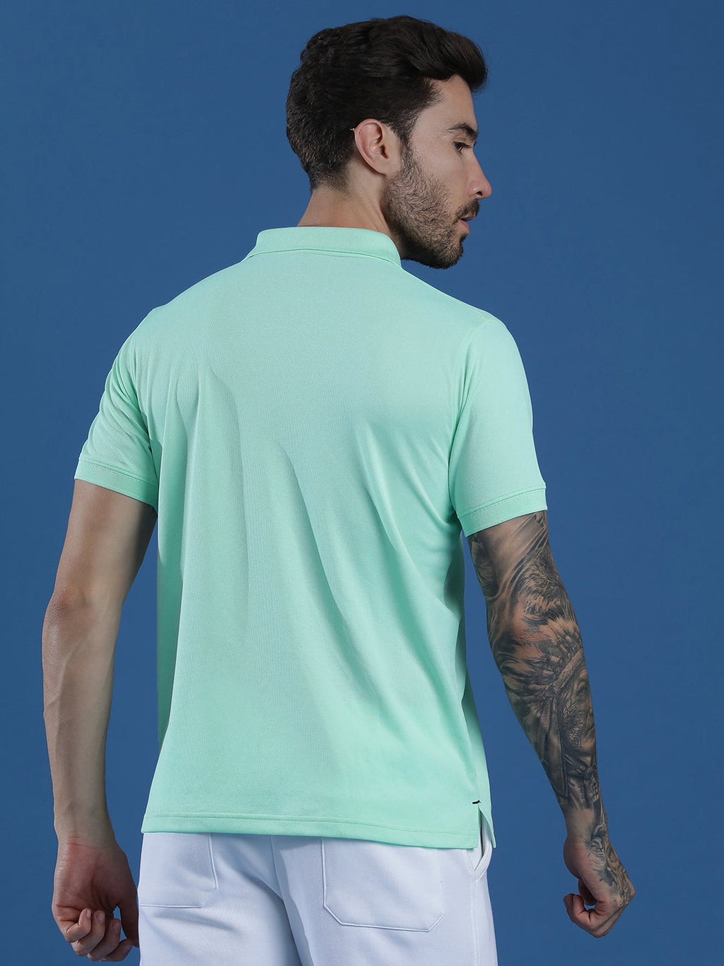 Dryfit Textured Structured Polo Neck Half Sleeve Casual T-Shirt