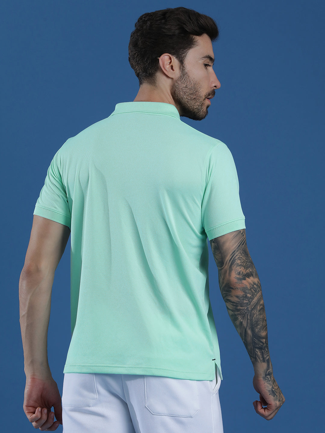 Dryfit Textured Structured Polo Neck Half Sleeve Casual T-Shirt