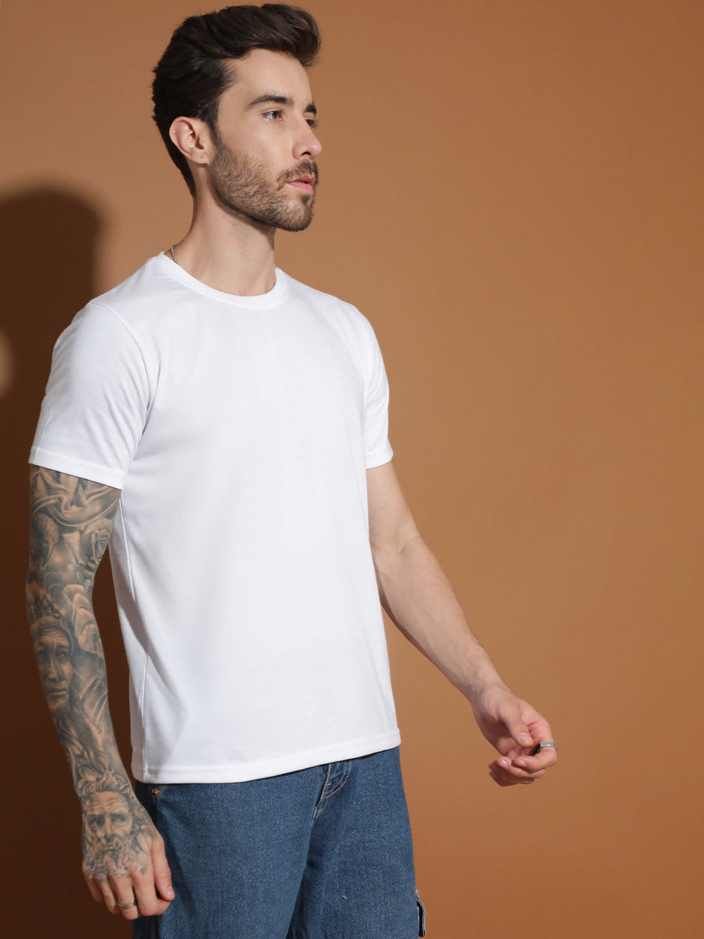 Single Jersey Round Neck Regular Fit Half Sleeve Casual T-Shirt