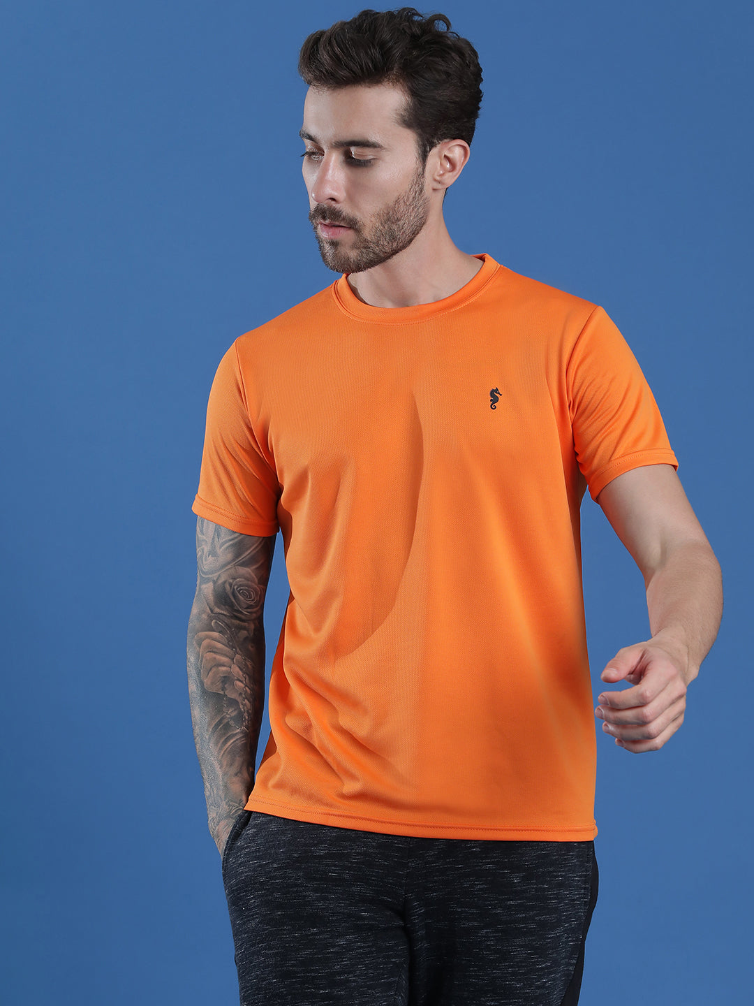 Slim Fit Half Sleeve Round Neck T-Shirt