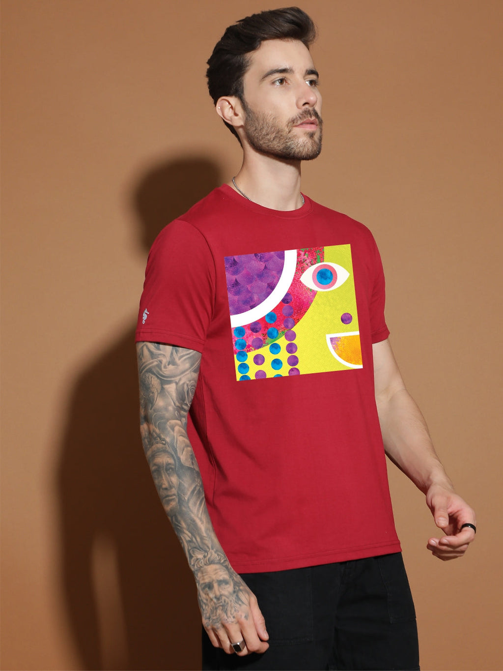 Breezer Tribe Cotton Printed Casual T-Shirt for Men | Round Neck, Half Sleeves, Regular Fit
