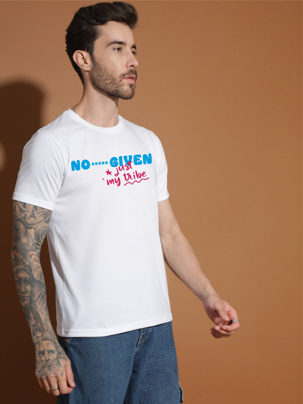 Breezer Tribe Cotton Single Jersey Printed Men’s Casual T-Shirt | Round Neck, Half Sleeves