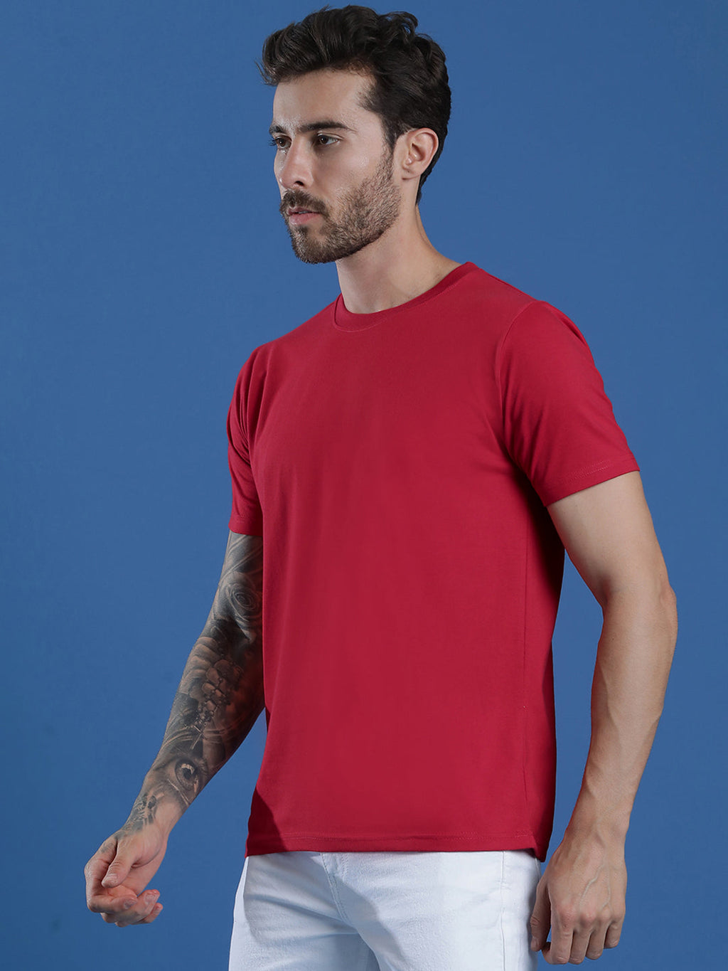 Single Jersey Round Neck Regular Fit Half Sleeve Casual T-Shirt