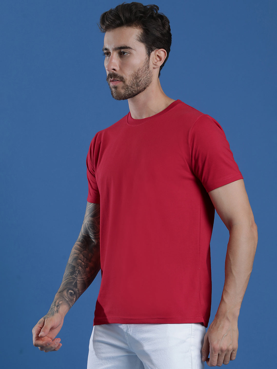 Single Jersey Round Neck Regular Fit Half Sleeve Casual T-Shirt