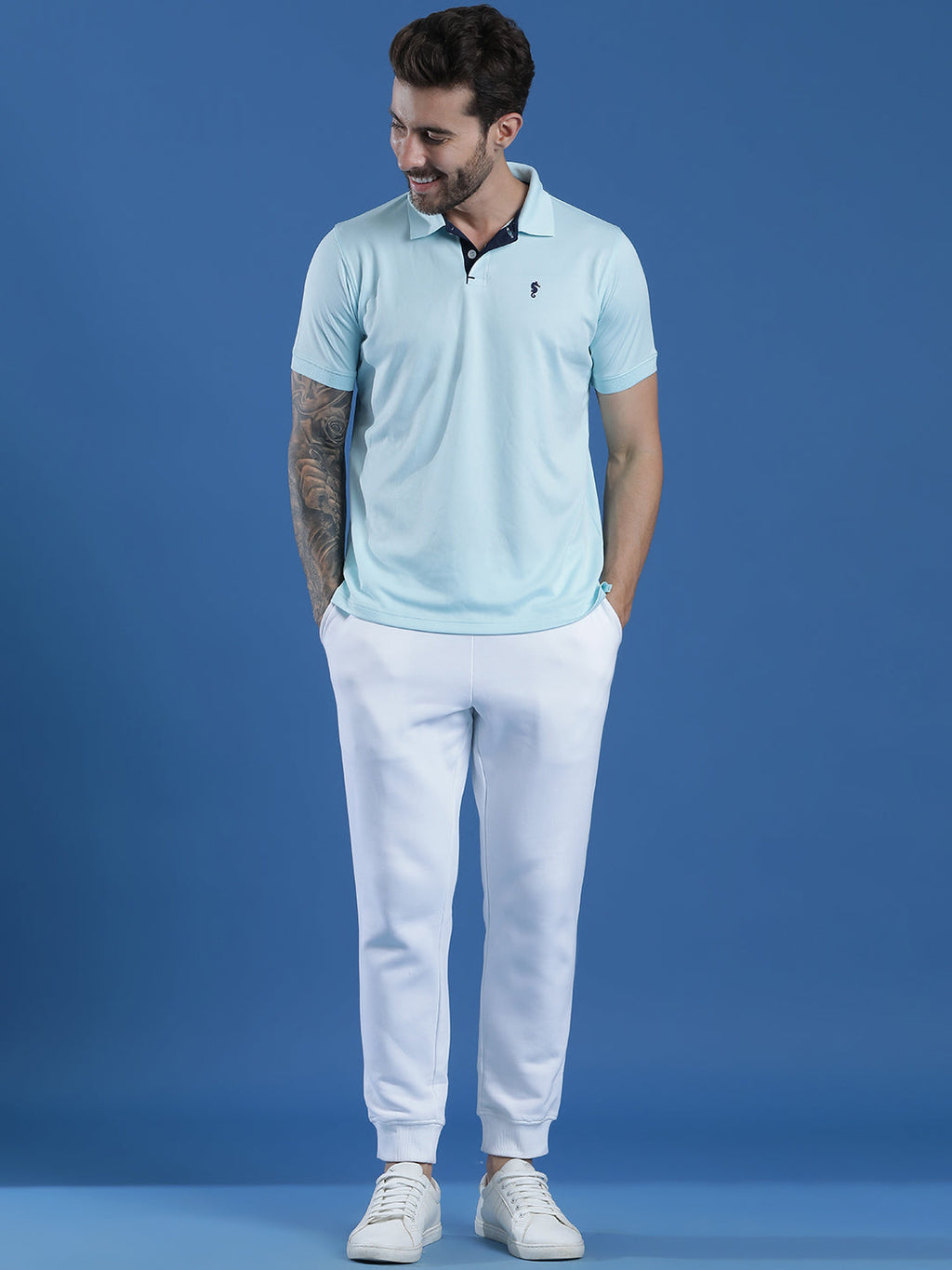 Dryfit Textured Structured Polo Neck Half Sleeve Casual T-Shirt