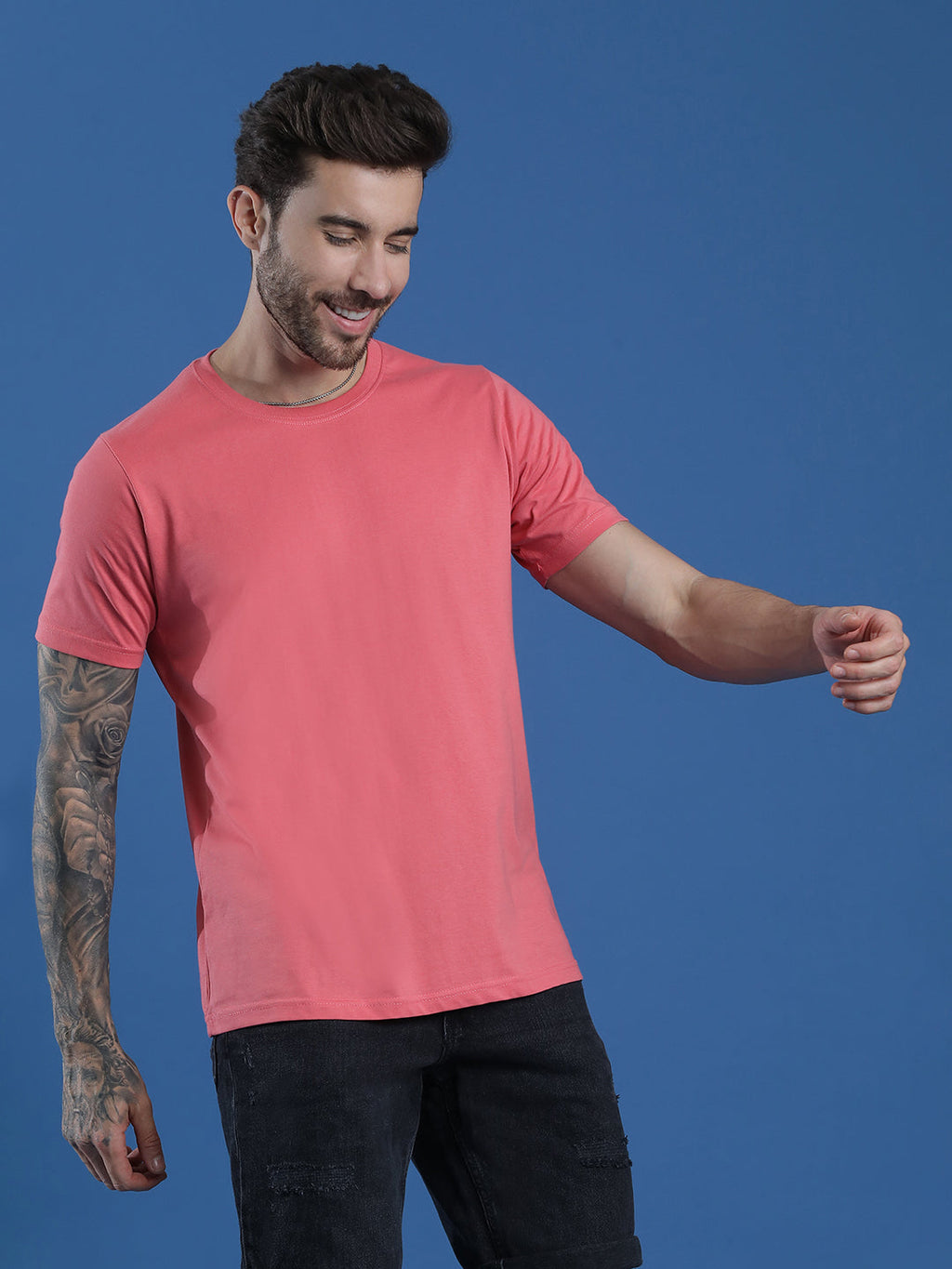 Single Jersey Round Neck Regular Fit Half Sleeve Casual T-Shirt