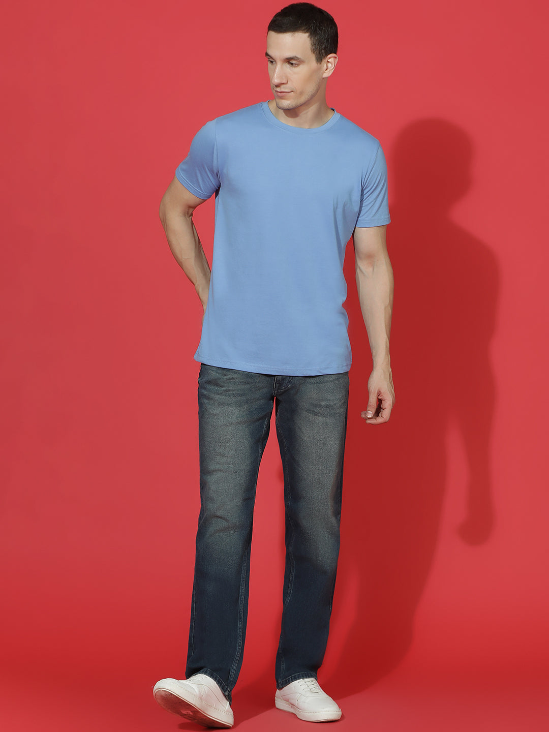 Single Jersey Round Neck Regular Fit Half Sleeve Casual T-Shirt
