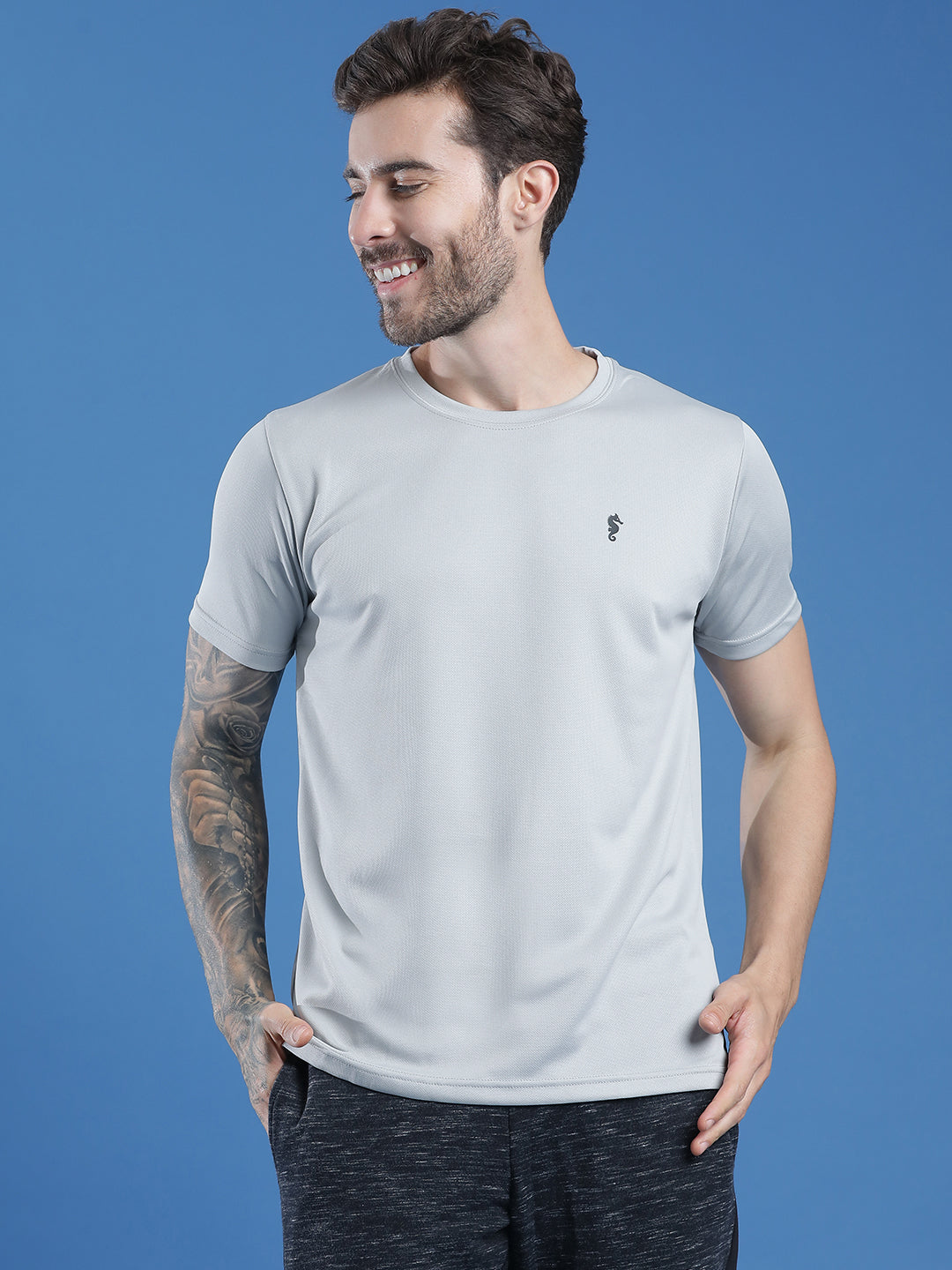 Slim Fit Half Sleeve Round Neck T-Shirt