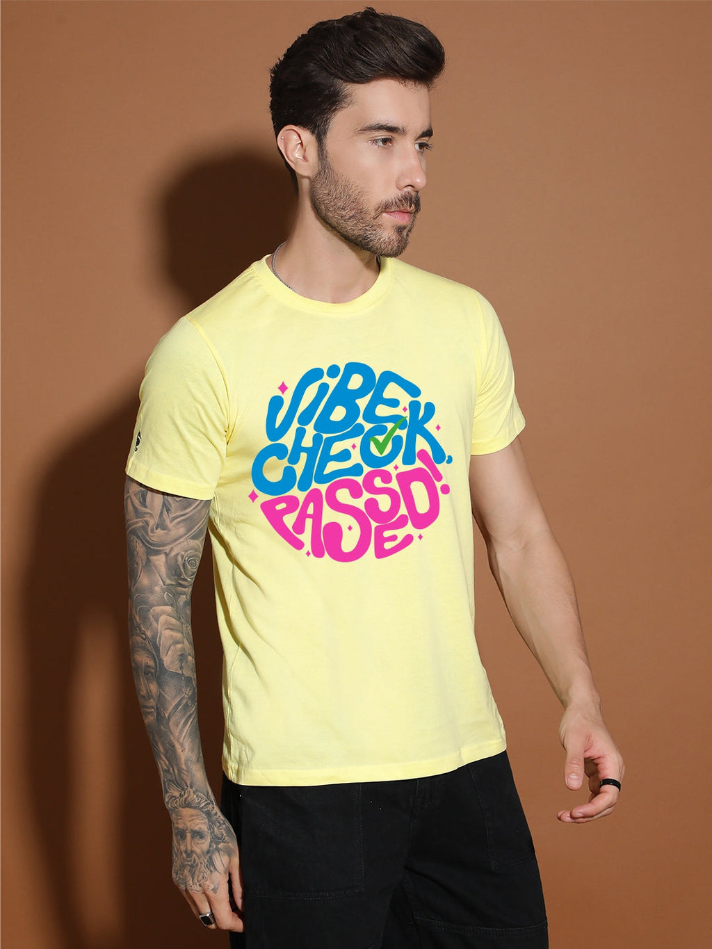Breezer Tribe White Round Neck Cotton T-Shirt for Men | Regular Fit, Half Sleeves, Casual Printed Style