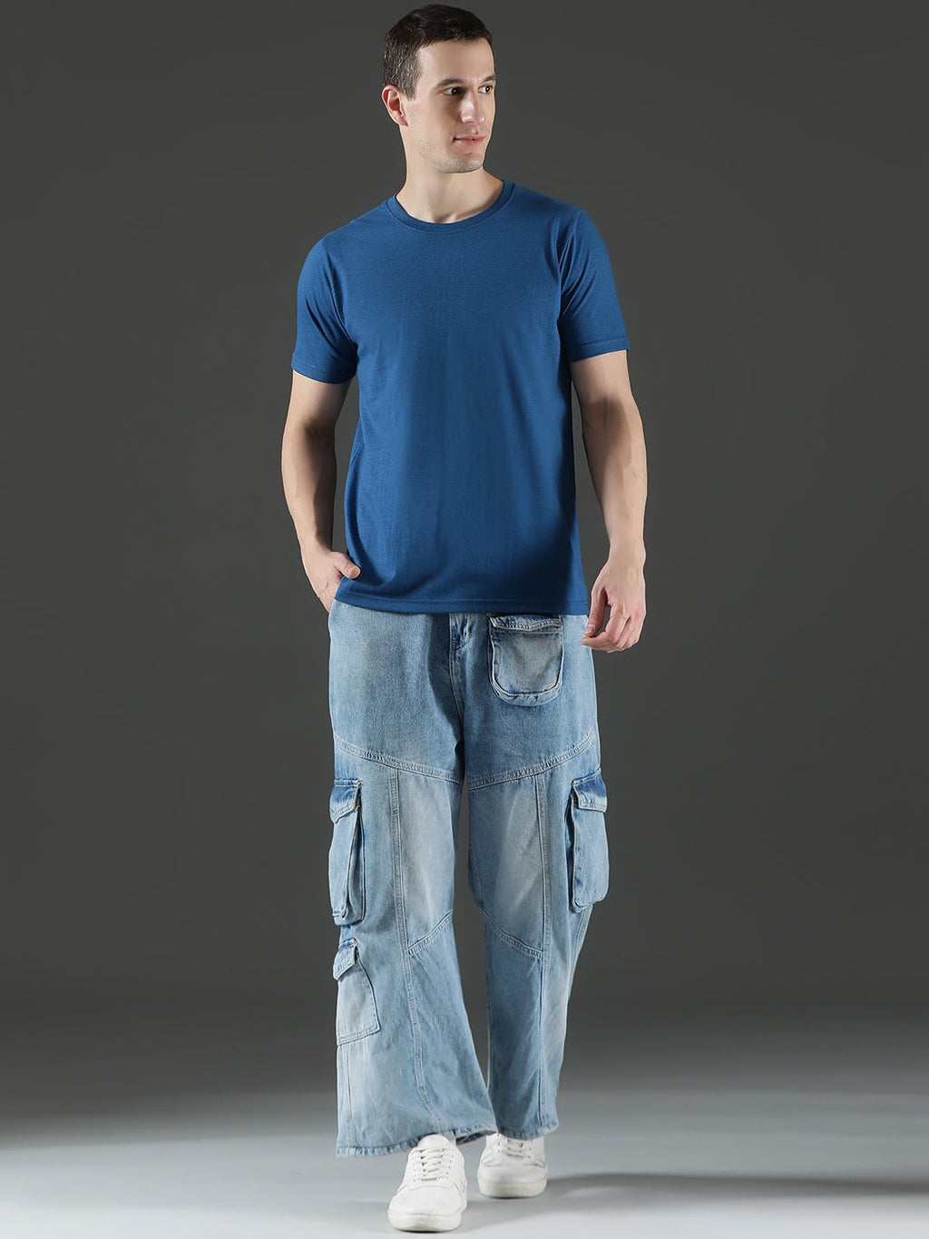Single Jersey Round Neck Regular Fit Half Sleeve Casual T-Shirt