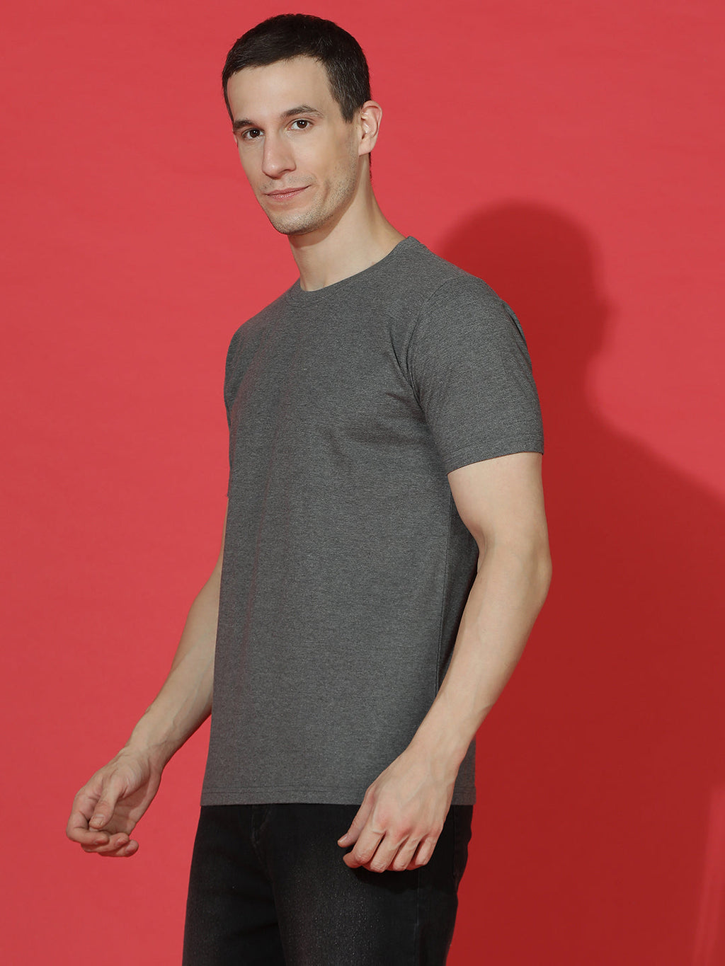 Single Jersey Round Neck Regular Fit Half Sleeve Casual T-Shirt