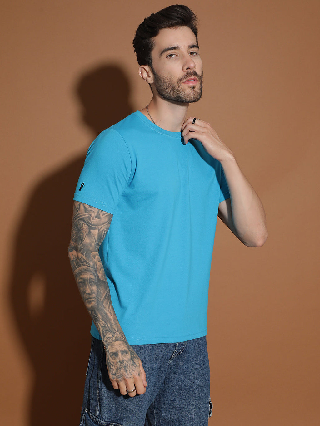 Single Jersey Round Neck Regular Fit Half Sleeve Casual T-Shirt