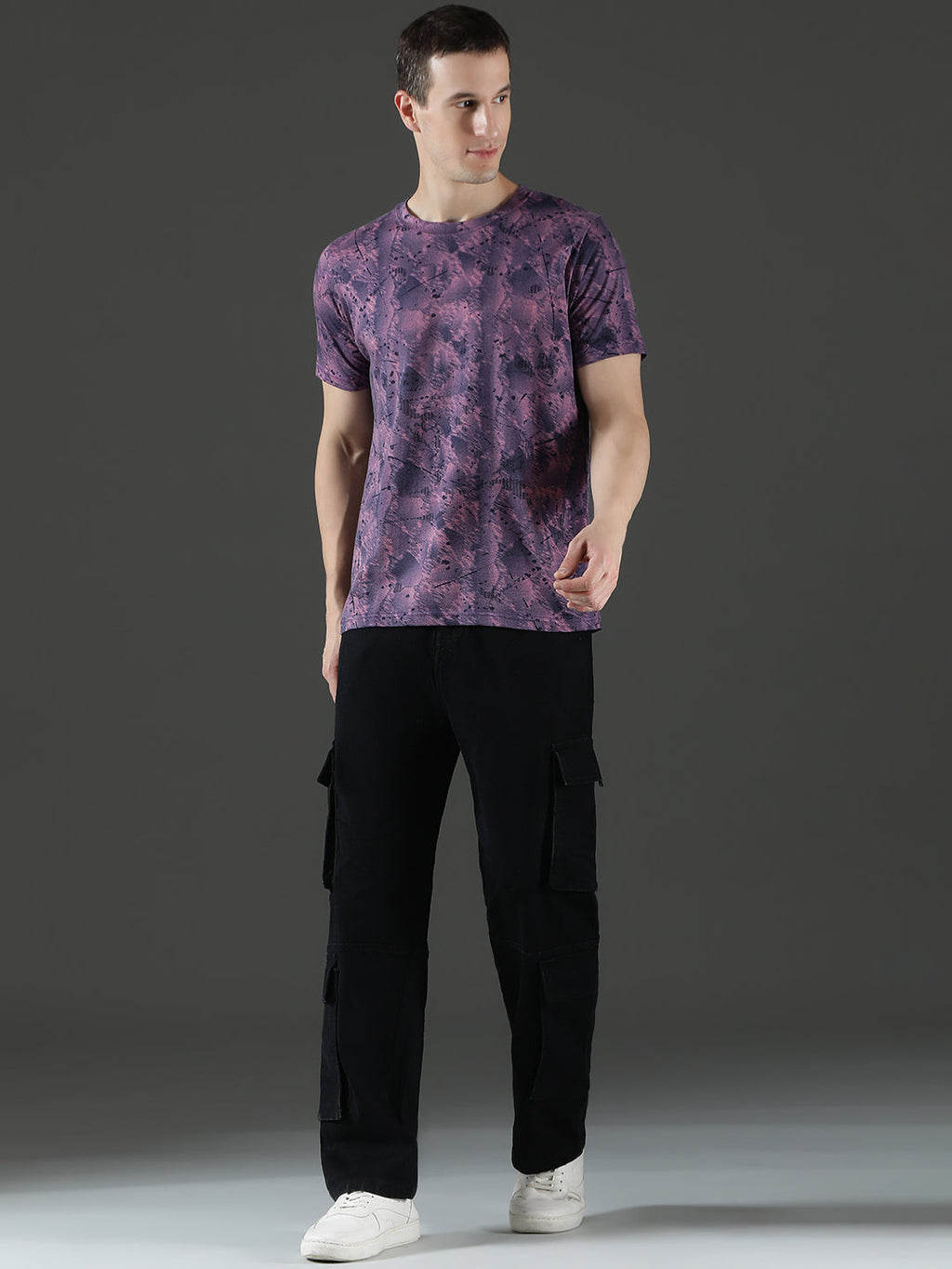 Single Jersey Round Neck Slim Fit Printed Half Sleeve T-Shirt