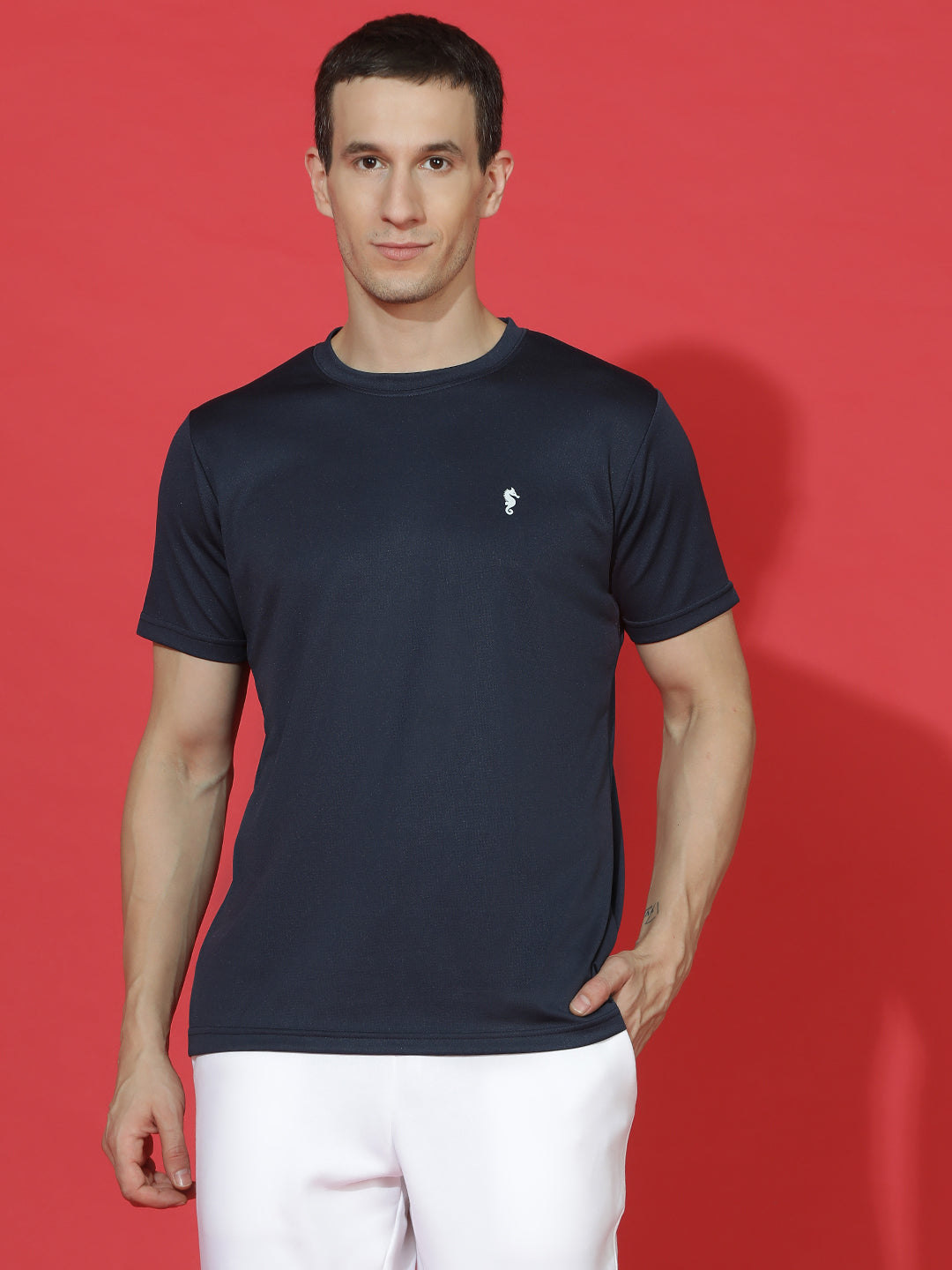 Slim Fit Half Sleeve Round Neck T-Shirt