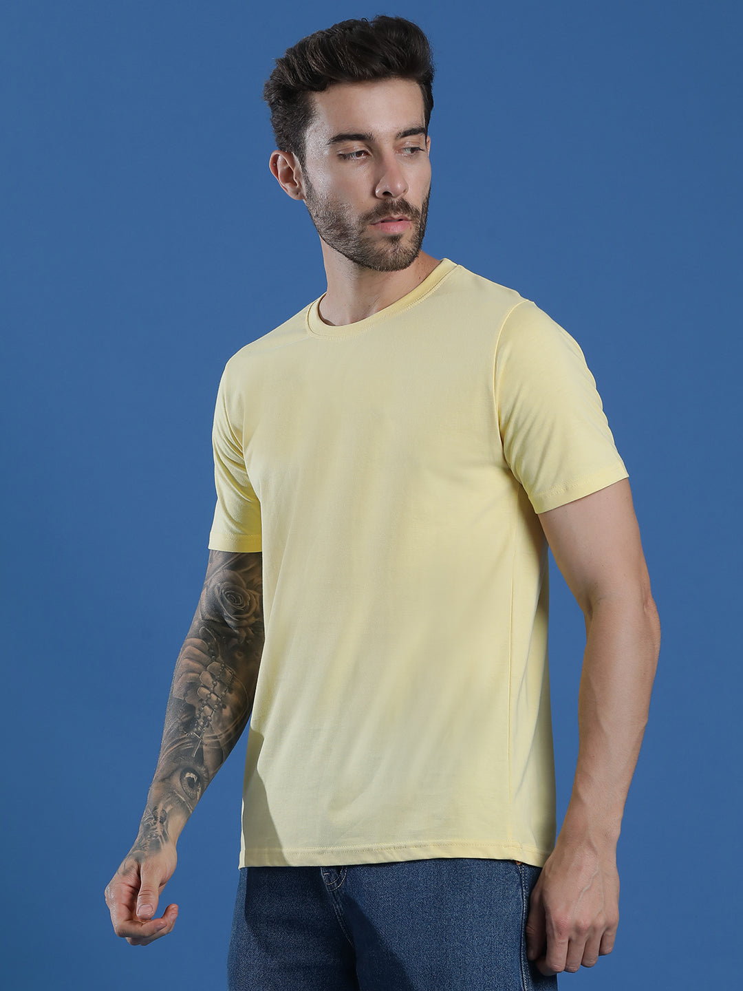 Single Jersey Round Neck Regular Fit Half Sleeve Casual T-Shirt