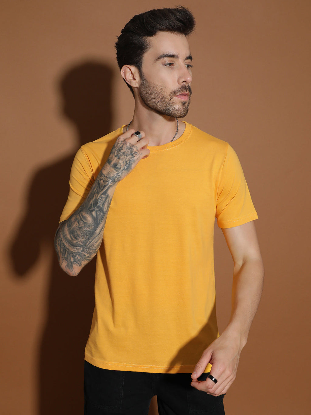 Single Jersey Round Neck Regular Fit Half Sleeve Casual T-Shirt