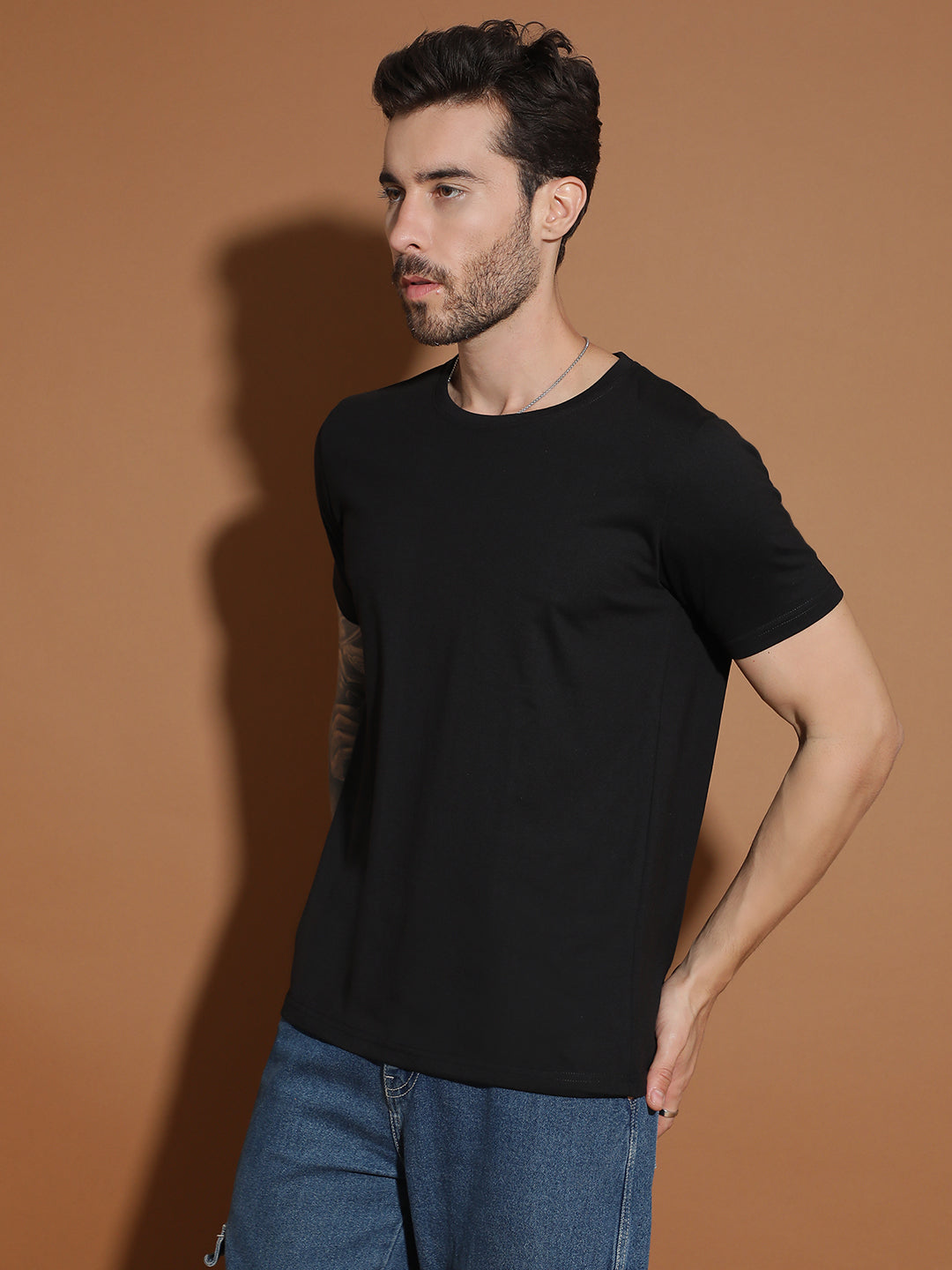 Single Jersey Round Neck Regular Fit Half Sleeve Casual T-Shirt