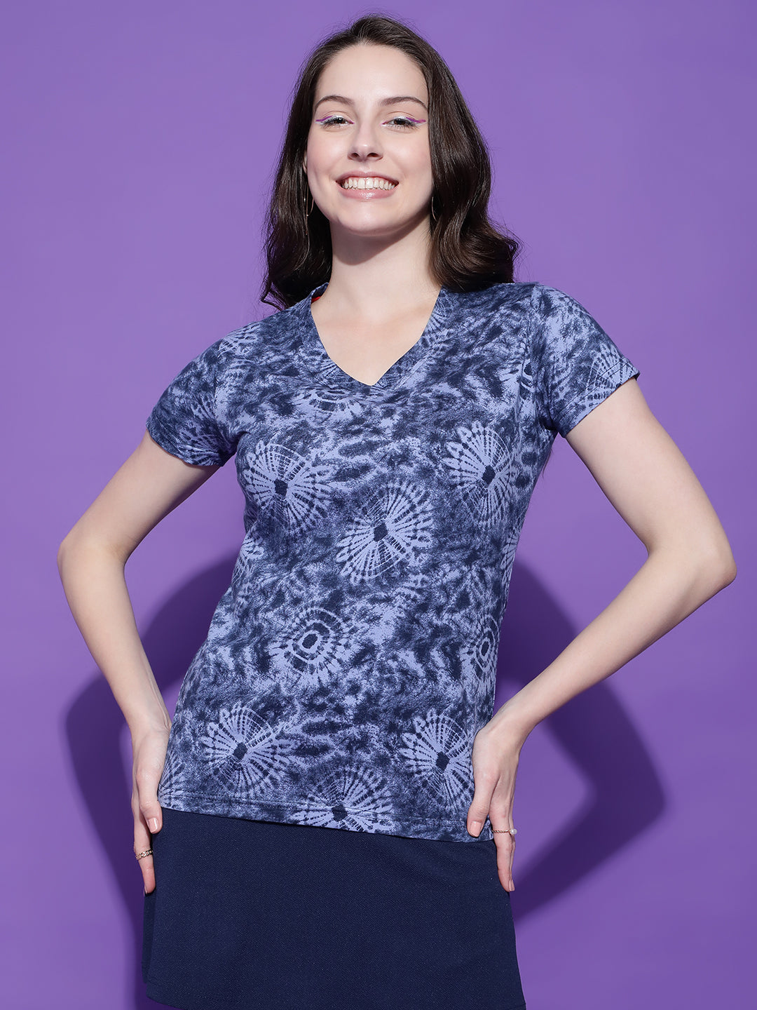 Printed Dryfit Top Half Sleeve Regular Fit T-Shirt