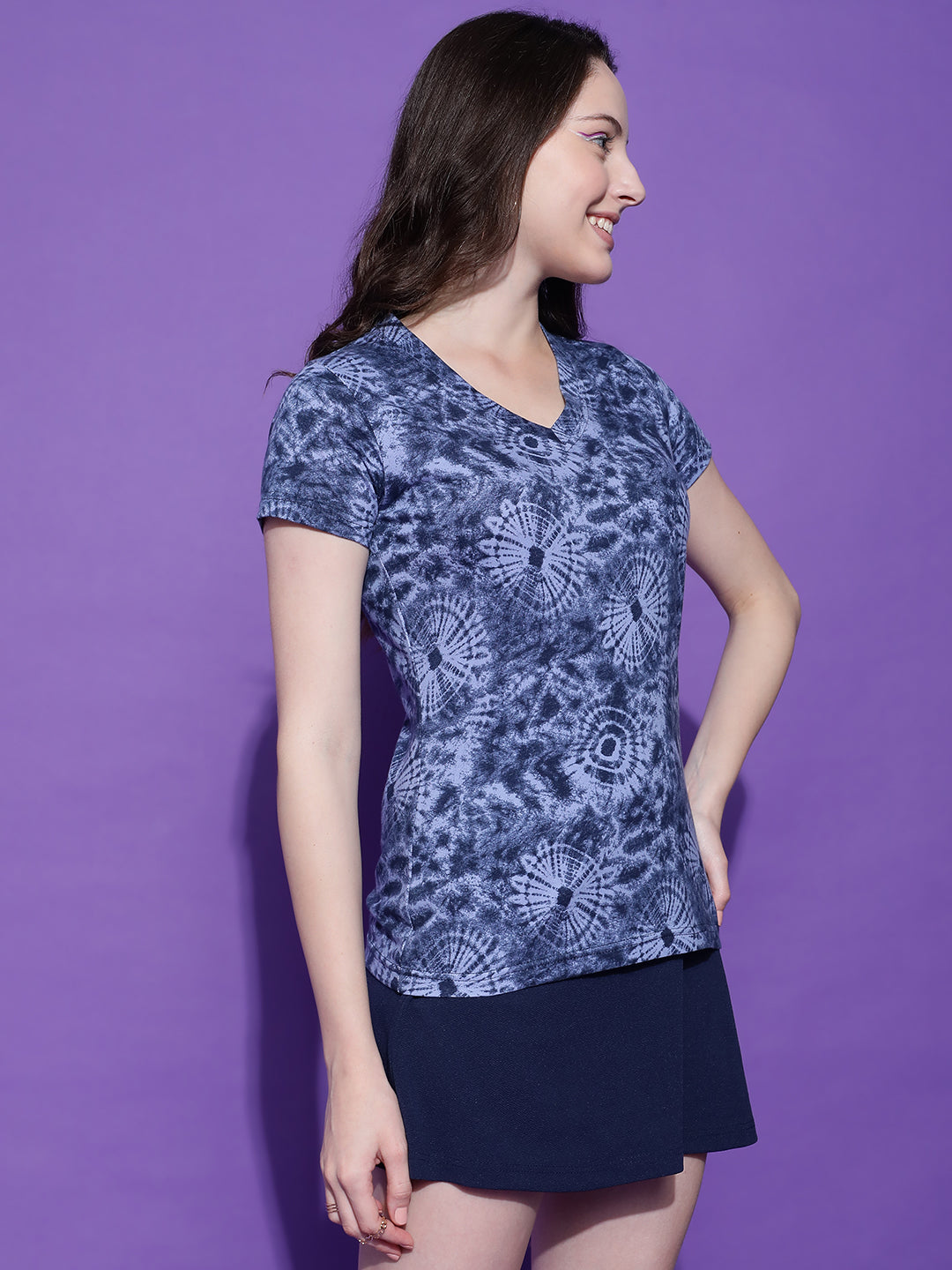 Printed Dryfit Top Half Sleeve Regular Fit T-Shirt