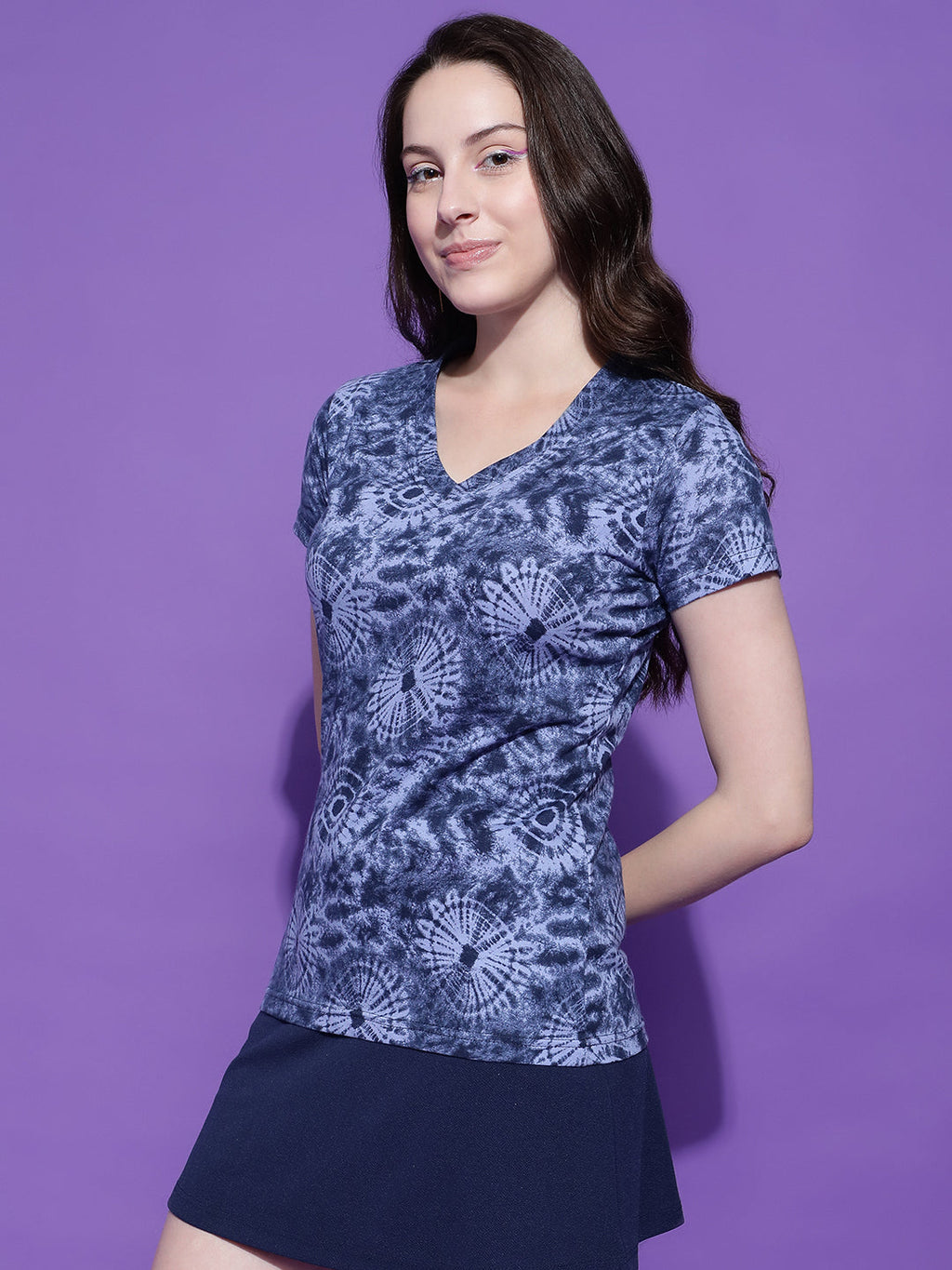 Printed Dryfit Top Half Sleeve Regular Fit T-Shirt