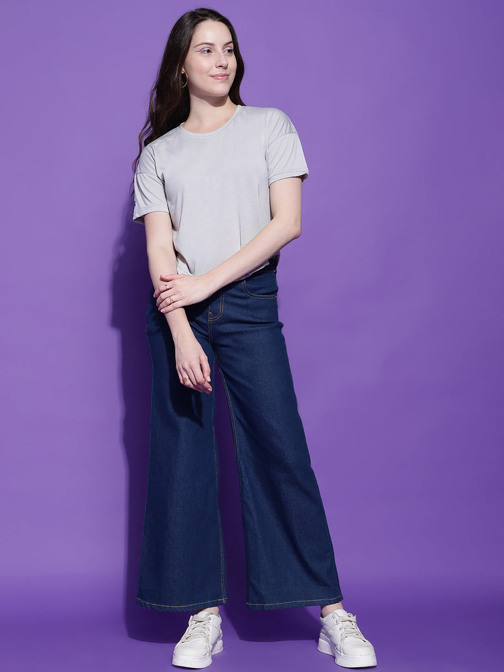 Round Neck Regular Fit Half Sleeve Crop Top T-shirt