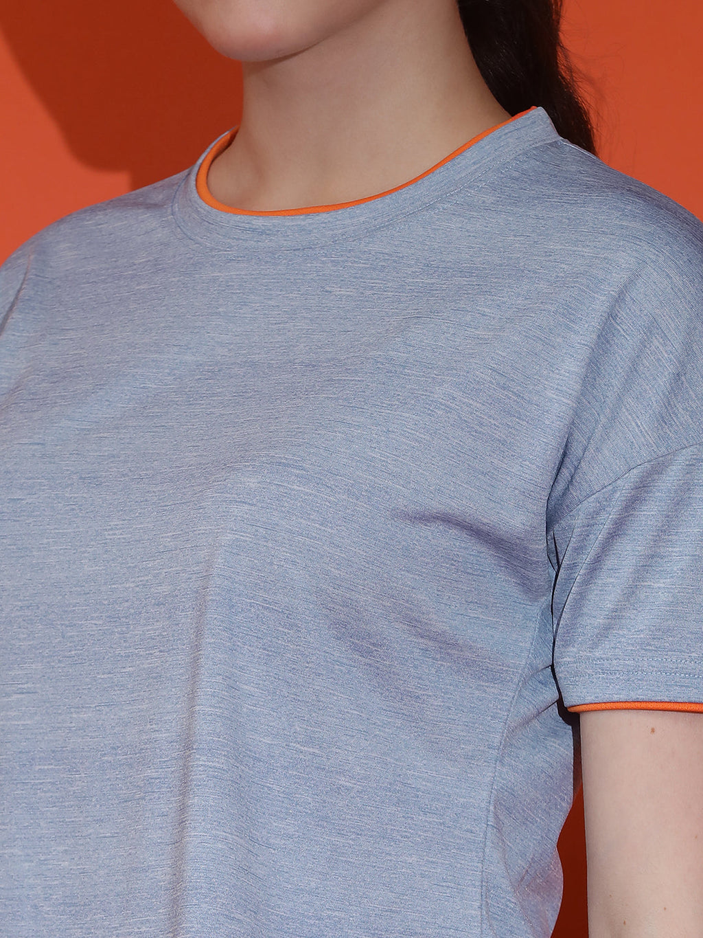 Round Neck Crop Top Drop Shoulder  Half Sleeves T-Shirt